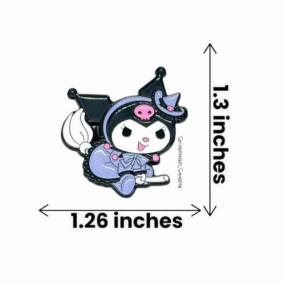 Kuromi Enamel Pin – Sanrio Spooky Kawaii Witch - Picture 3 of 4